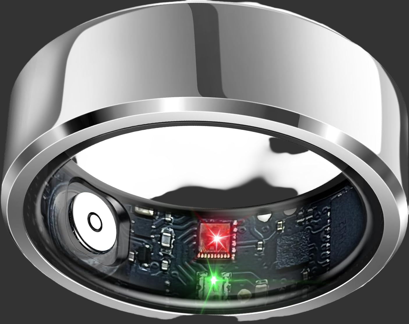 Sleep Tracker Ring with Heart Rate, Waterproof Fitness Ring for Activity Monitoring/Steps/Distance/Calories, Air Gestures, up to 7-Day Battery, for Ios Android (Silver,#12)