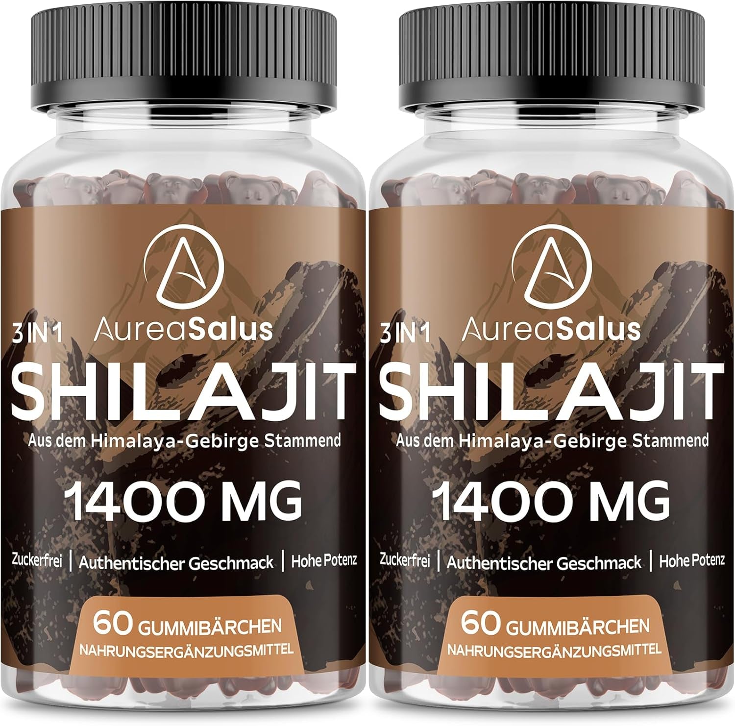 Gomitas De Shilajit 1400Mg Con Chaga Y Ashwagandha, Suplemento Para Hombres Y Mujeres, Rico En 85+ Minerales, Hecho Con Resina Pura Del Himalaya, Sin Azúcar, 120 Gummies