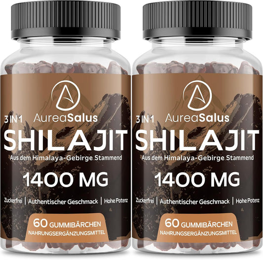 Gomitas De Shilajit 1400Mg Con Chaga Y Ashwagandha, Suplemento Para Hombres Y Mujeres, Rico En 85+ Minerales, Hecho Con Resina Pura Del Himalaya, Sin Azúcar, 120 Gummies